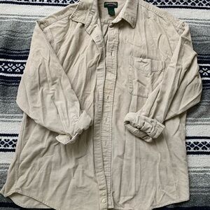 Cambridge Classics Beige Corduroy Shirt 100% Cotton Size XL